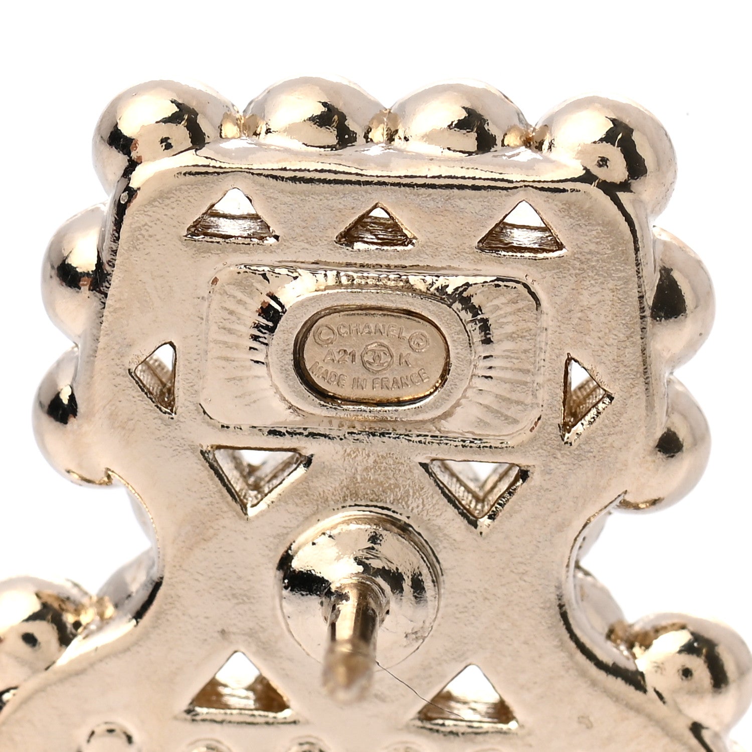 Chanel Resin Crystal Pearl Perfume Bottle CC Brooch Black Gold 4 of 5