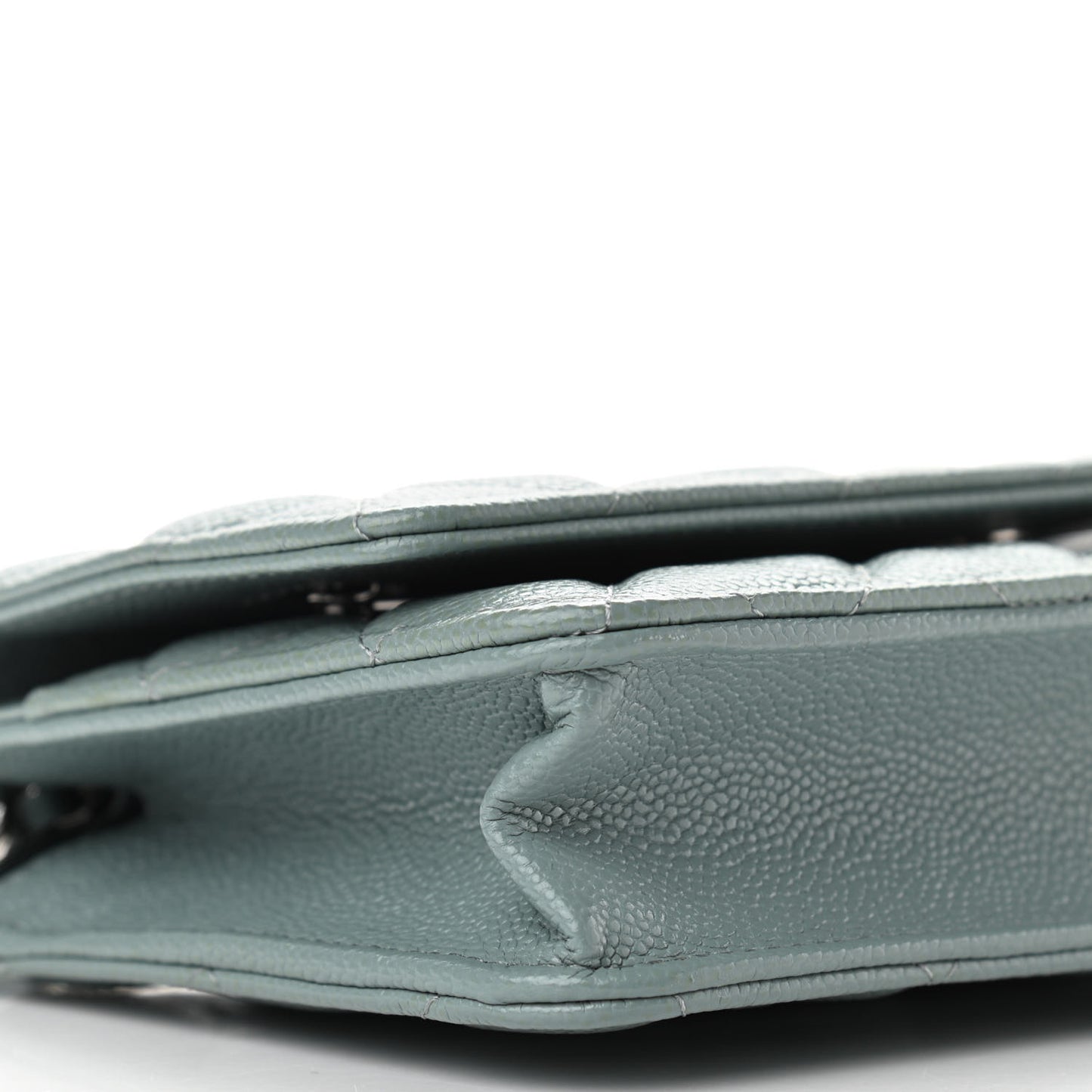 Caviar Quilted Wallet On Chain WOC Light Blue