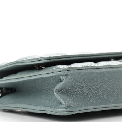 Chanel Caviar Quilted Wallet On Chain WOC Light Blue 9 of 11