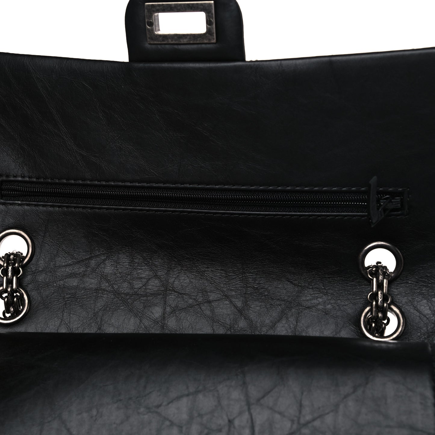 Aged Calfskin Quilted 2.55 Reissue 225 Flap Black