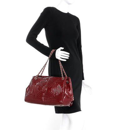 Chanel Vinyl Coco Ming Tote Burgundy 3 of 12