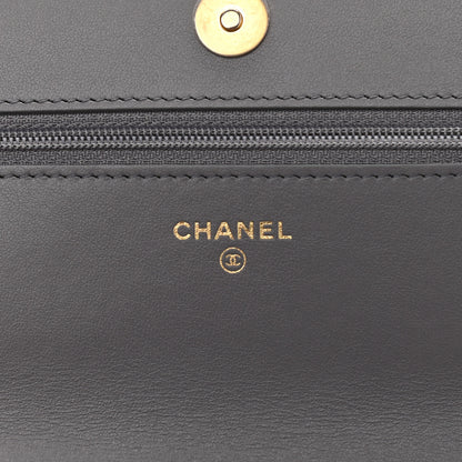 Chanel Wool Tweed Lambskin Quilted Chanel 19 Wallet On Chain WOC Grey 6 of 11