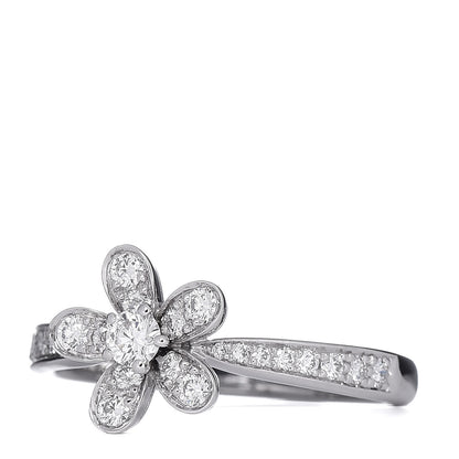 Van Cleef & Arpels 18K White Gold Diamond Socrate Ring 56 7.5 3 of 8