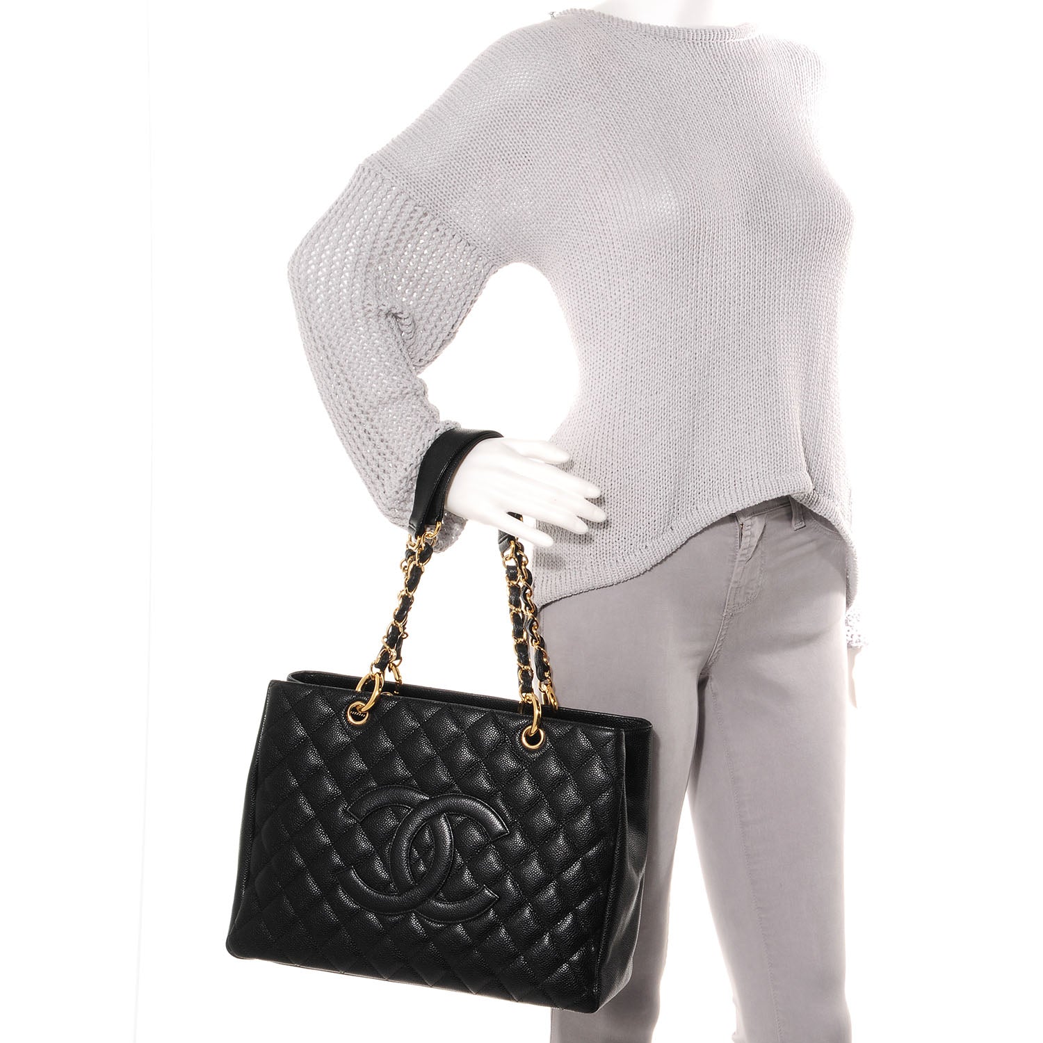 Chanel Caviar Grand Shopping Tote GST Black 2 of 8