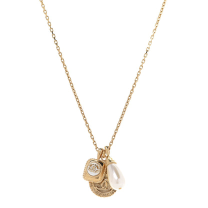 Chanel Crystal Pearl Necklace Gold 1 of 7