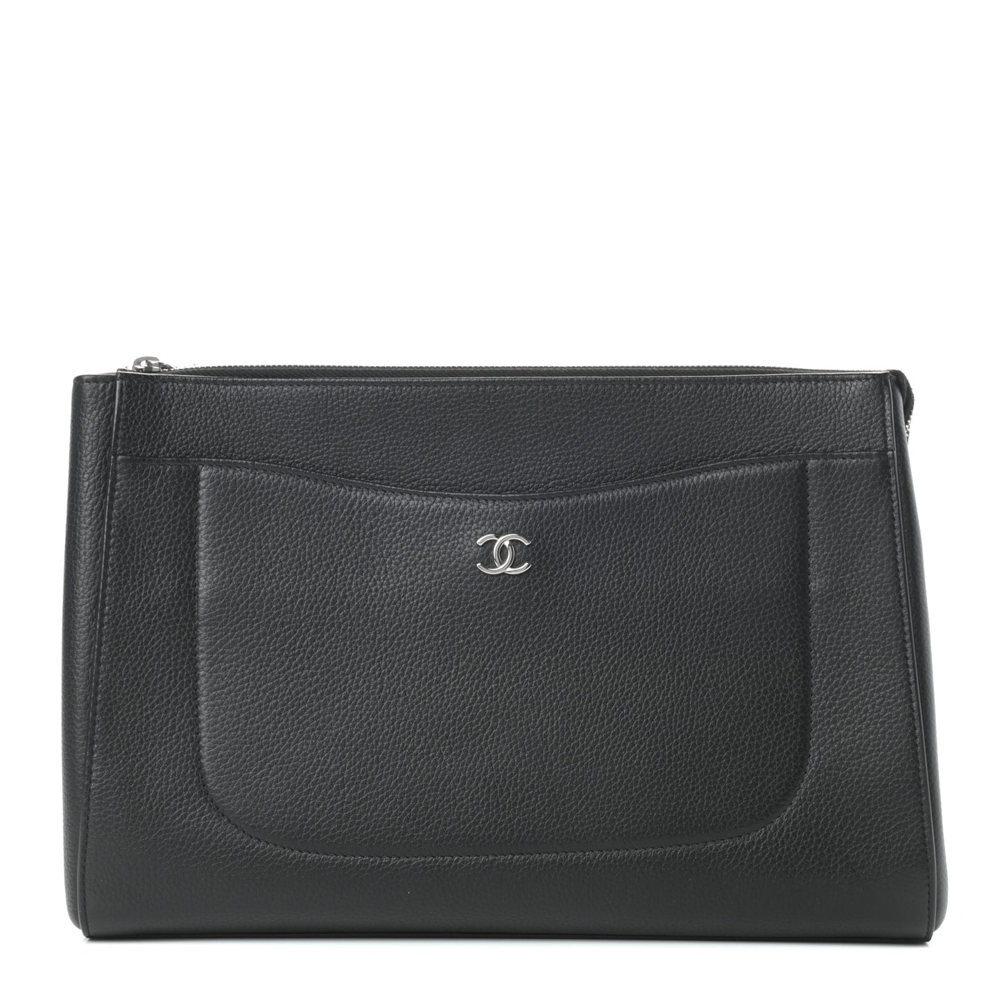 Grained Calfskin Large Neo Executive Cosmetic Case Black