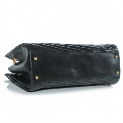 Chanel Calfskin Chevron Gabrielle Tote Black 5 of 8