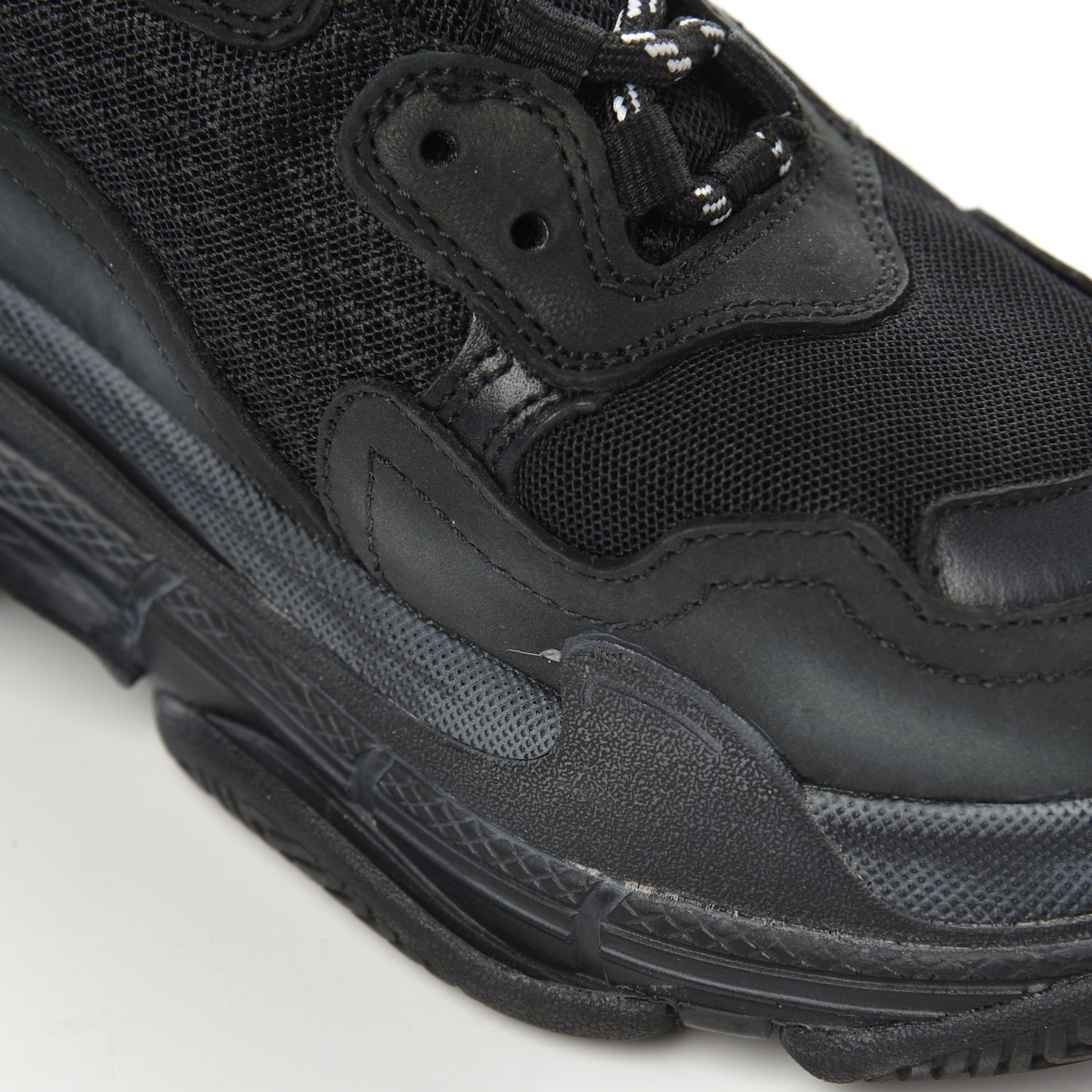 Fabric Mesh Womens Triple S Sneakers 38 Black