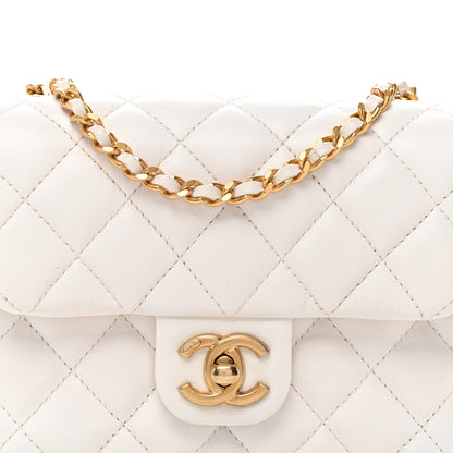 Chanel Lambskin Enamel Quilted Mini Coco Hearts Square Flap White 8 of 10