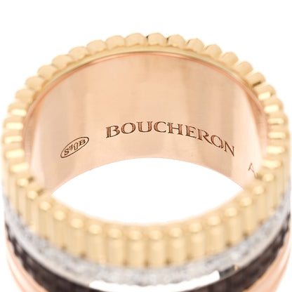 Boucheron 18K Pink Yellow White Gold Diamond PVD Large Quatre Classique Ring 51 5.75 4 of 6