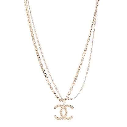 Chanel Crystal CC Multi Strand Chain Necklace Gold 1 of 5