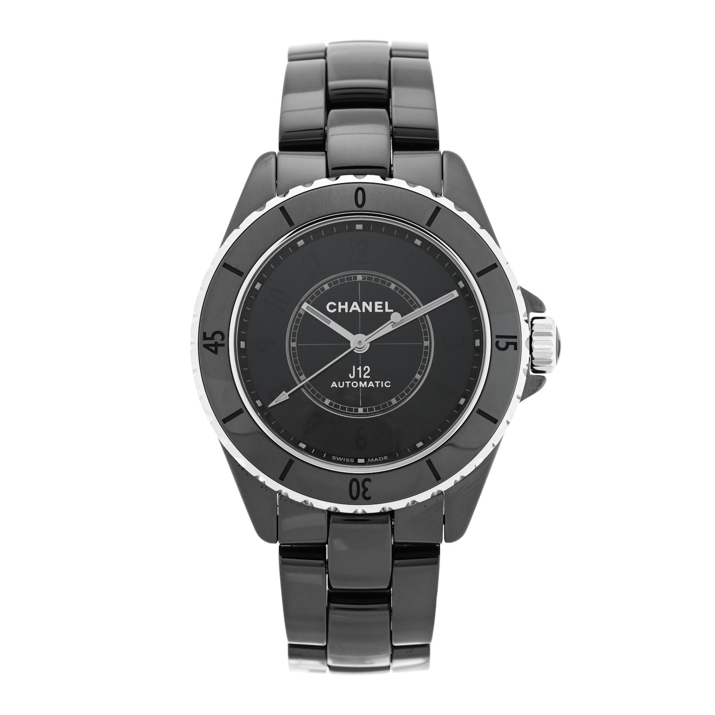 Stainless Steel Ceramic 38mm J12 Phantom Automatic Watch Black