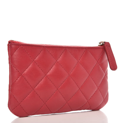 Chanel Lambskin Quilted Small Cosmetic Case Dark Pink 3 of 10