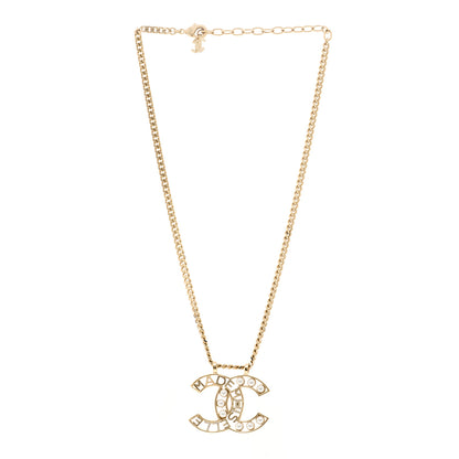 Chanel Crystal Pearl CC Mademoiselle Pendant Necklace Gold 3 of 5