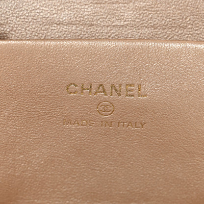 Chanel Lambskin Quilted Ruched Top Handle Vanity Case Pink Black 6 of 8