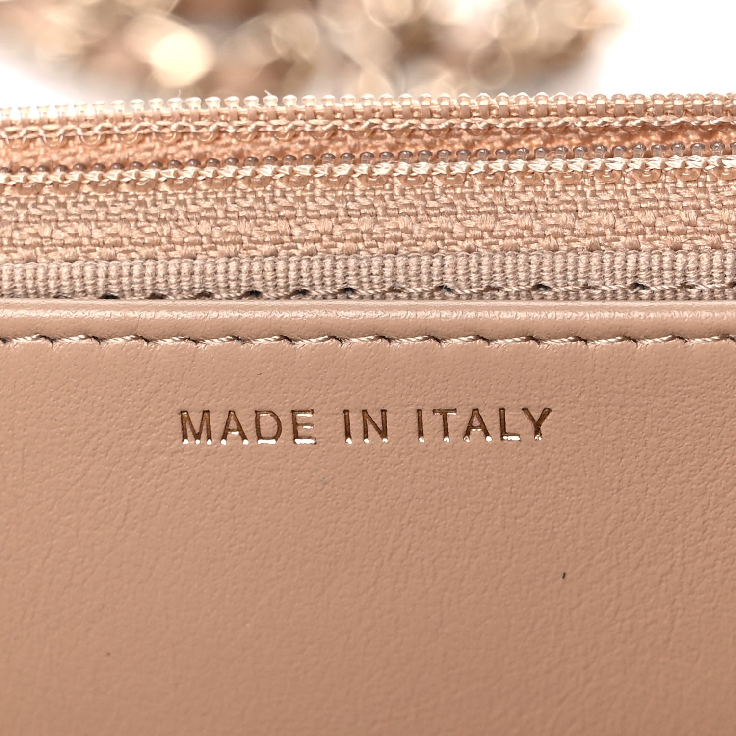 Chanel Caviar Quilted Crystal CC Wallet On Chain WOC Beige 6 of 12