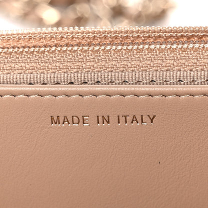 Chanel Caviar Quilted Crystal CC Wallet On Chain WOC Beige 6 of 12