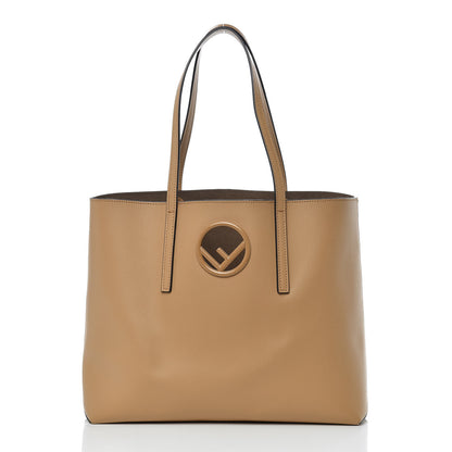 Fendi Vitello Vienna Enamel F is Fendi Shopping Tote Miele Scuro Taupe 3 of 17