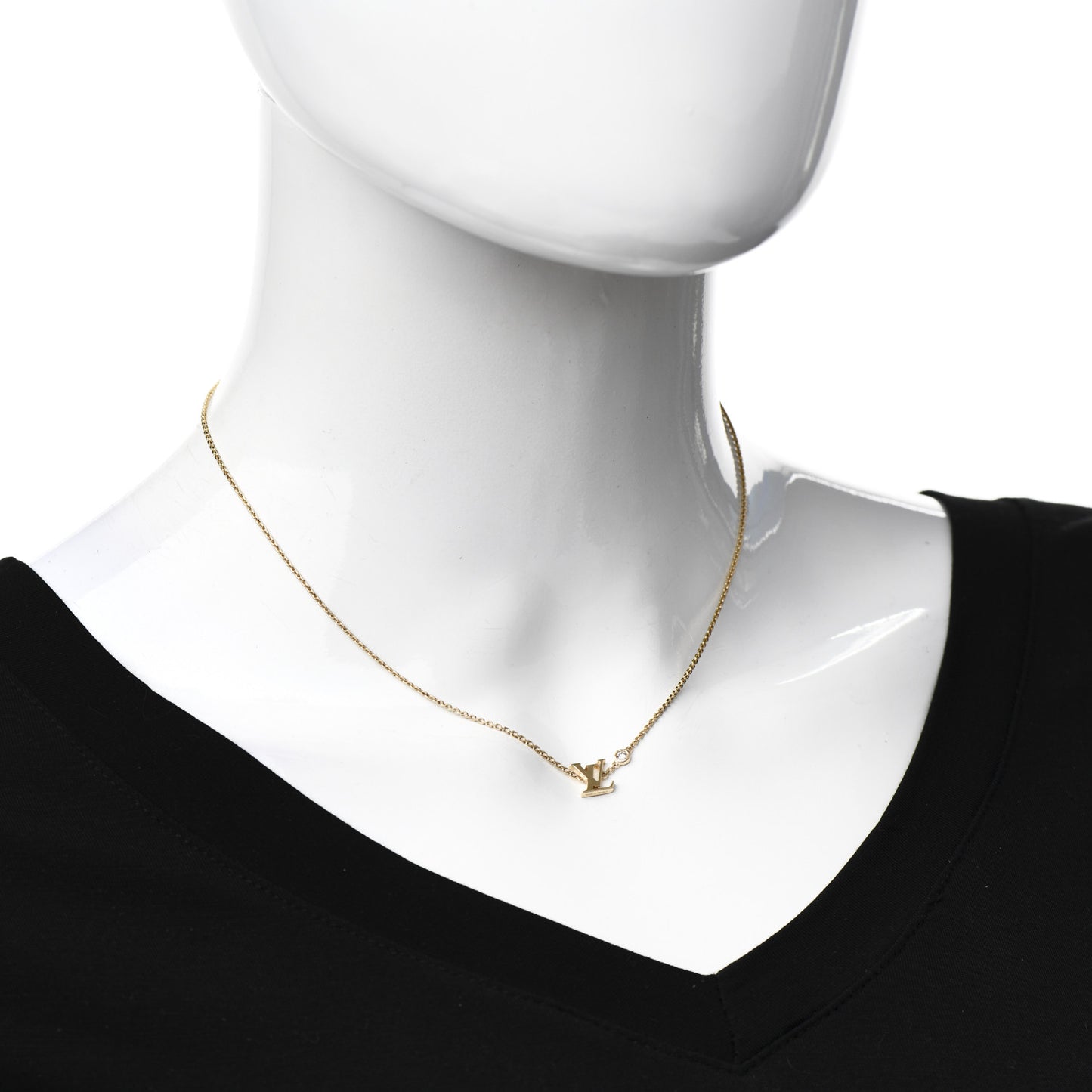 18K Yellow Gold Diamond Idylle Blossom LV Pendant Necklace
