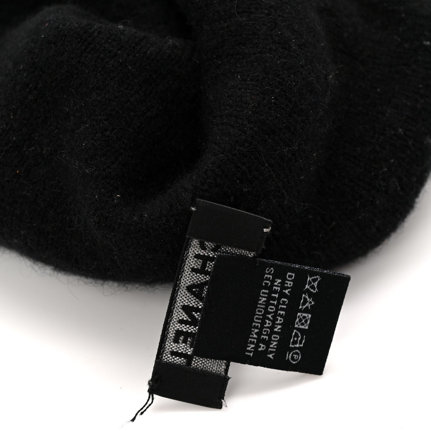 Cashmere Logo Beanie Hat Black White