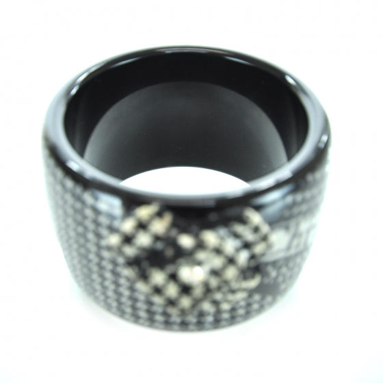 Resin Tweed Bangle Black