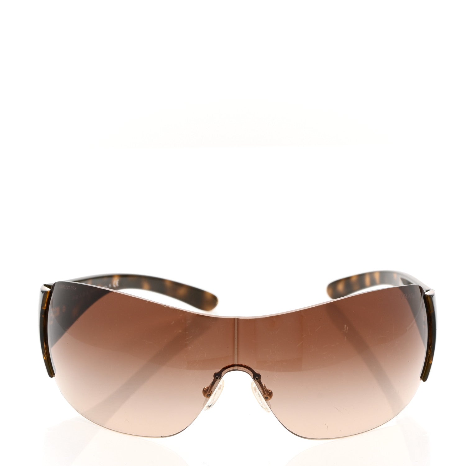 Prada Rimless Shield Sunglasses SPR 22M Tortoise 2 of 7