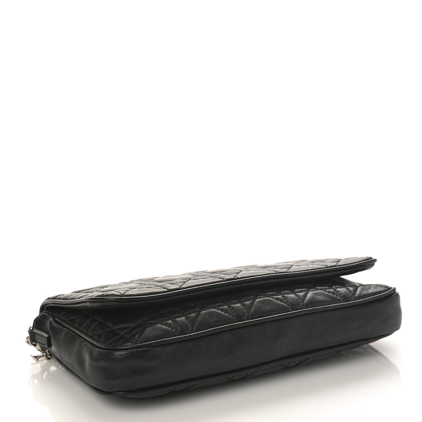Lambskin Cannage Wallet on Chain Black