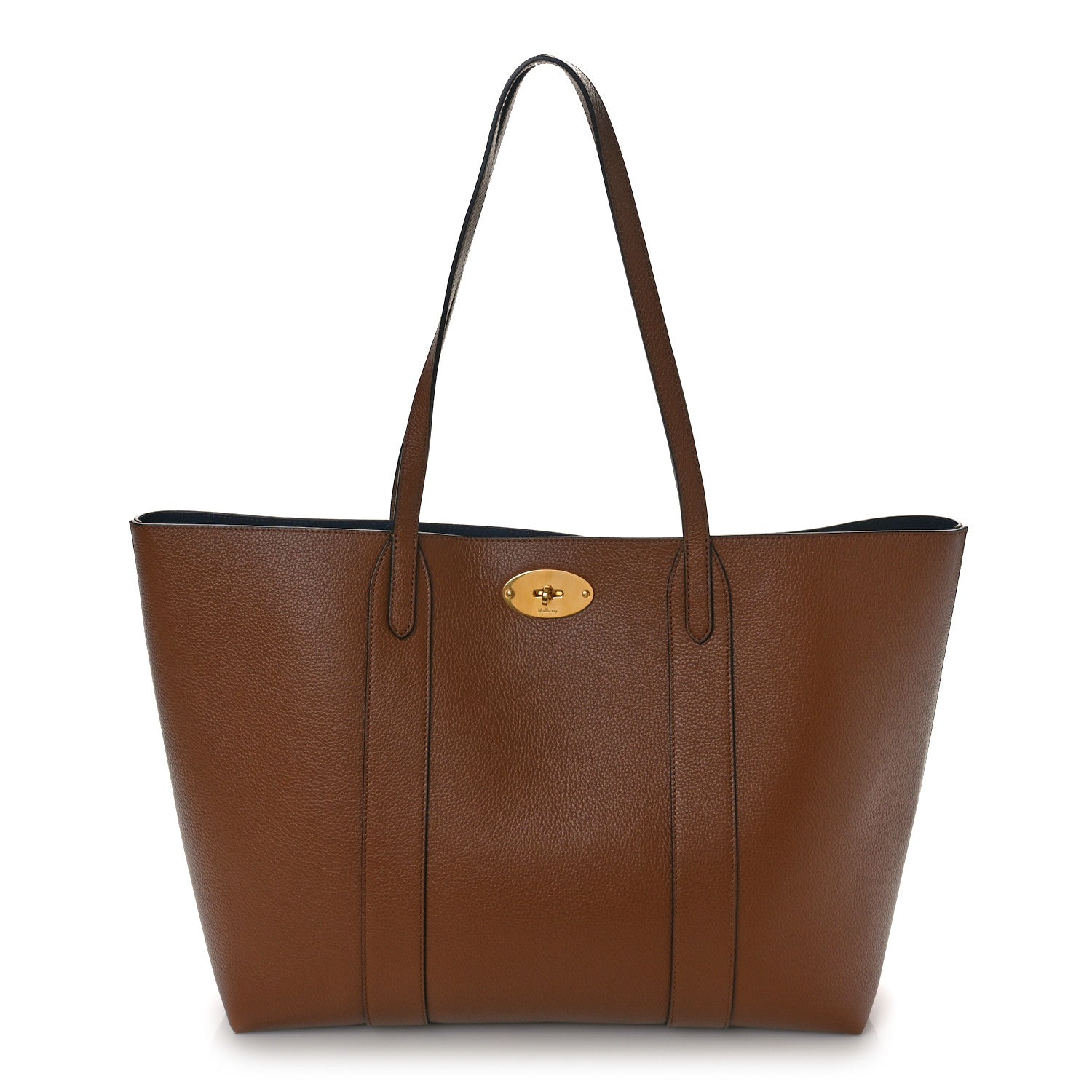 Mulberry Small Classic Grain Bayswater Tote Oak Oxford Blue 1 of 11