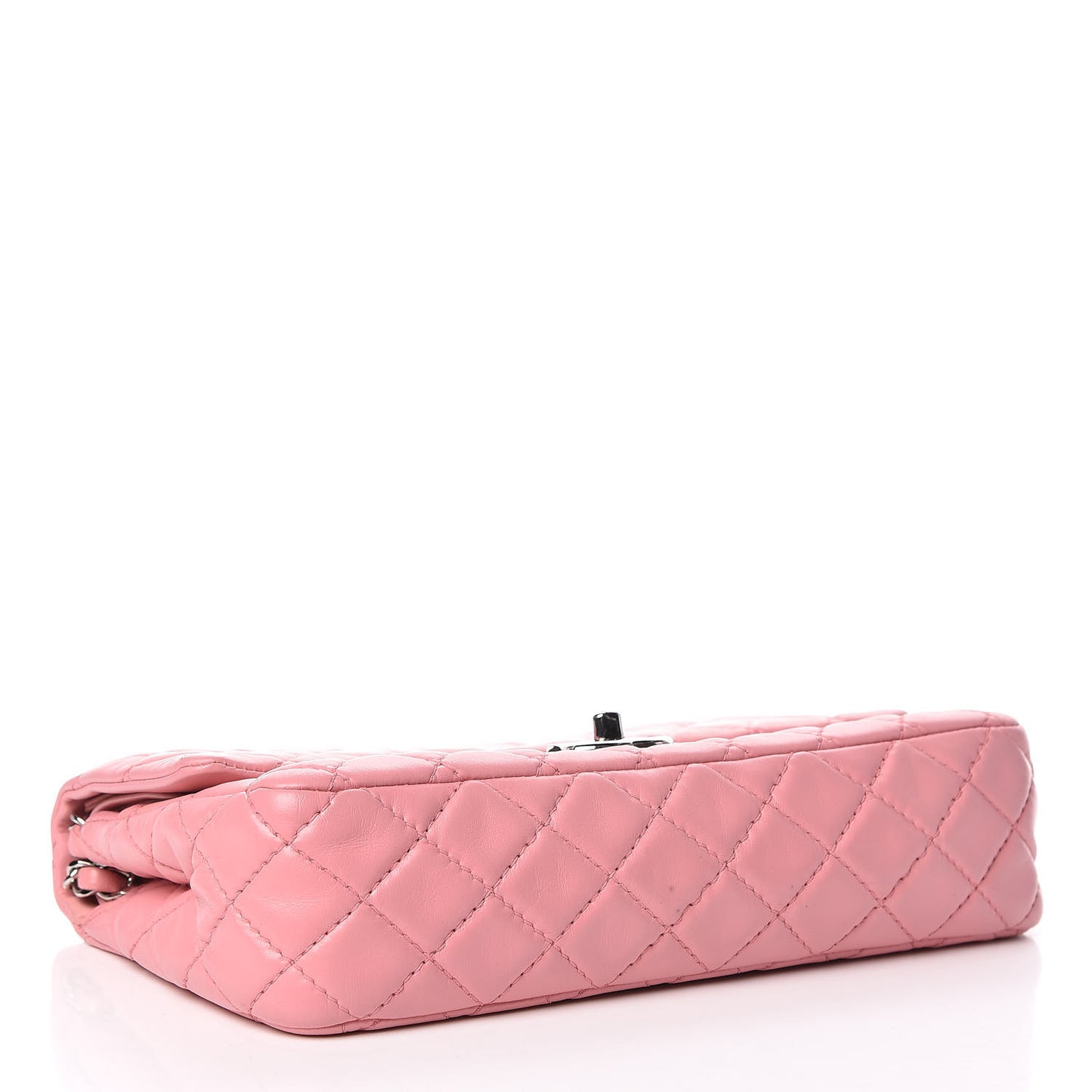 Lambskin Quilted Medium Double Flap Light Pink