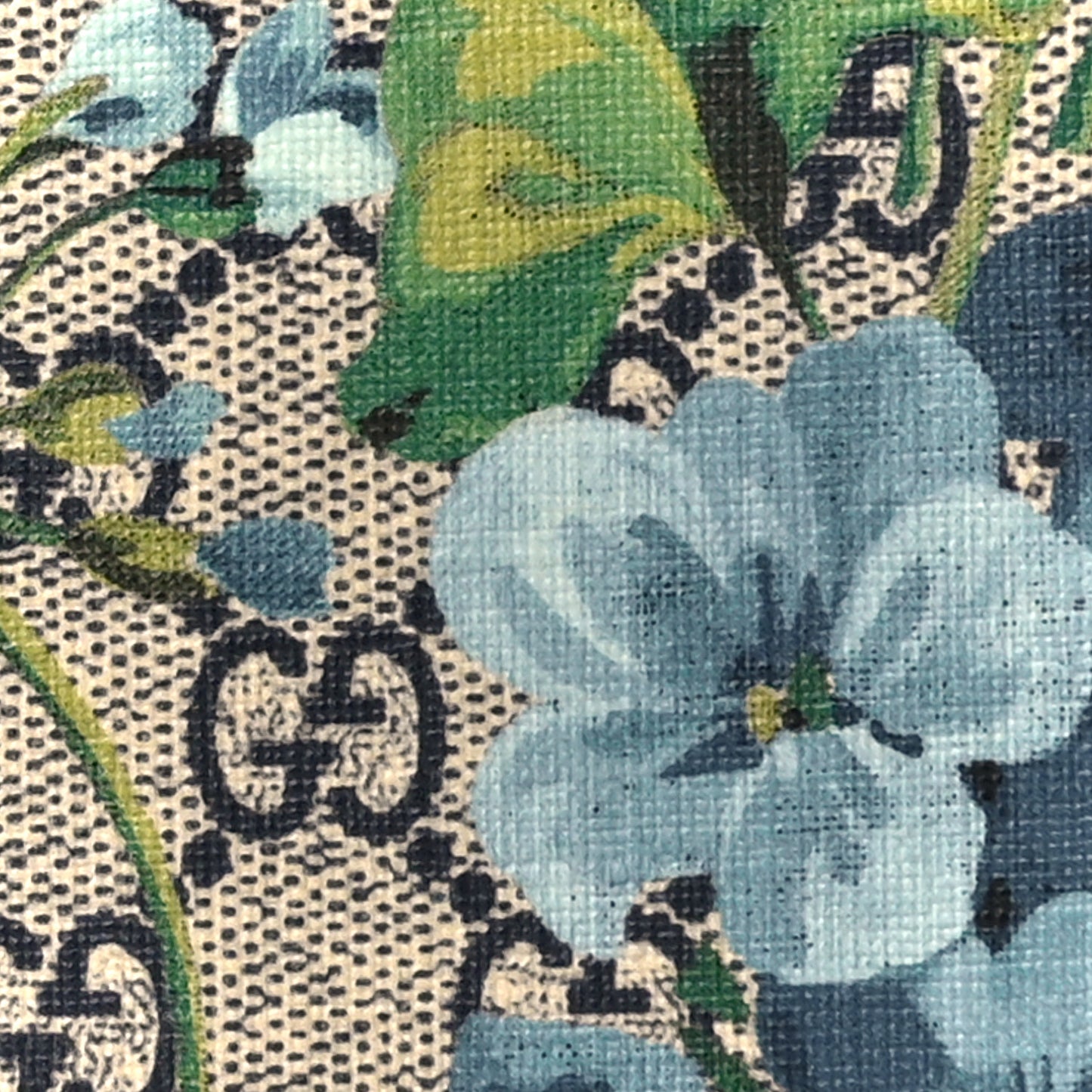 GG Supreme Monogram Blooms Zip Around Wallet Blue