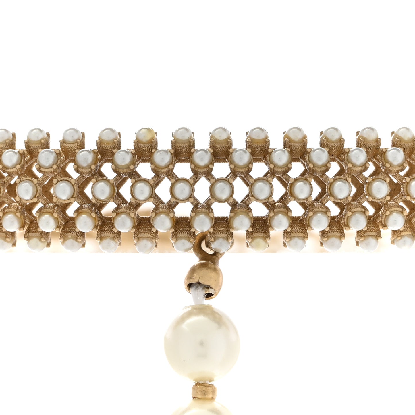 Pearl Metal Long Lariat Necklace Gold