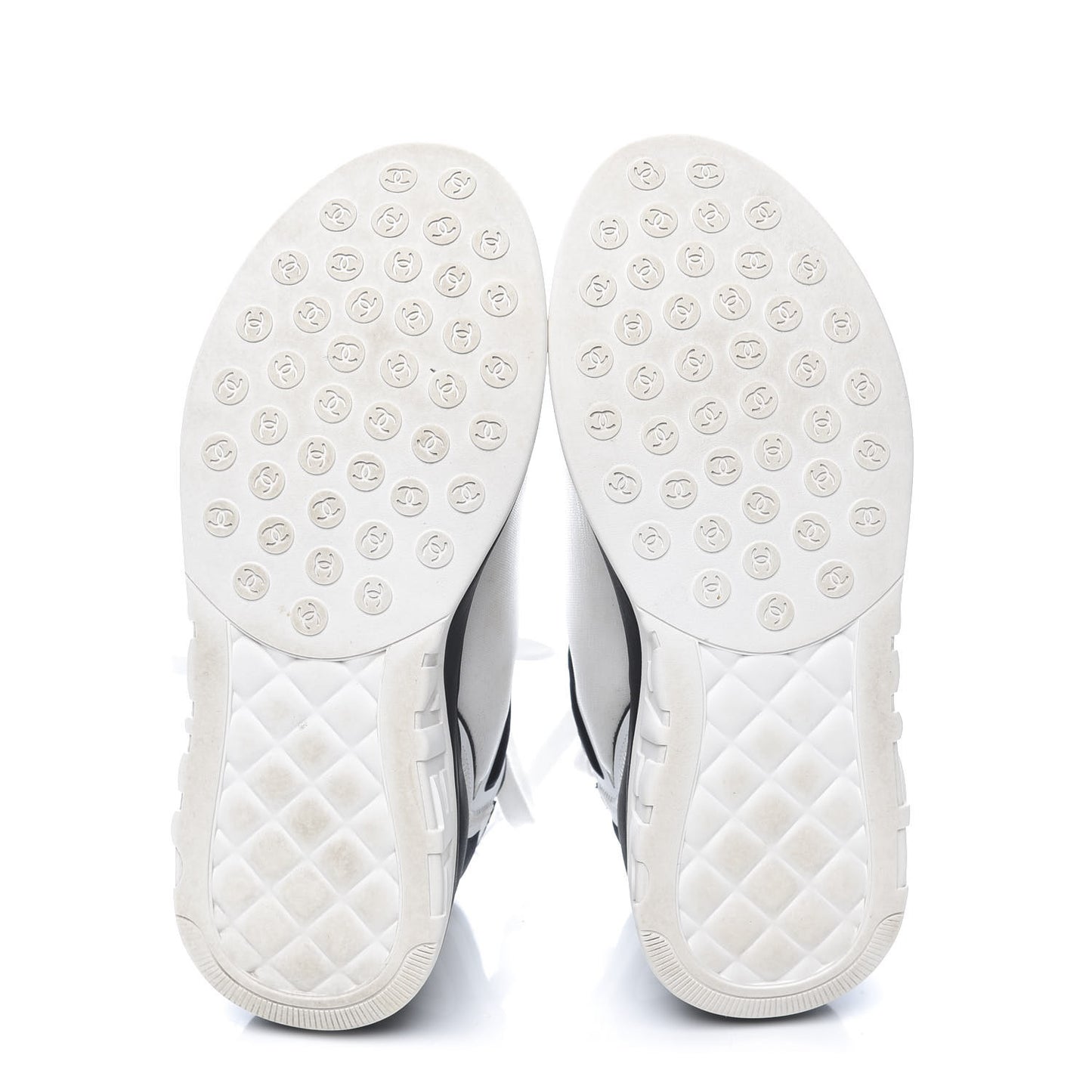 Suede Calfskin Stretch Fabric CC Sneakers 37.5 White