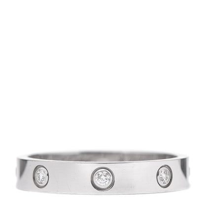 Cartier 18K White Gold 8 Diamond 4mm Wedding Band LOVE Ring 59 8.75 3 of 6