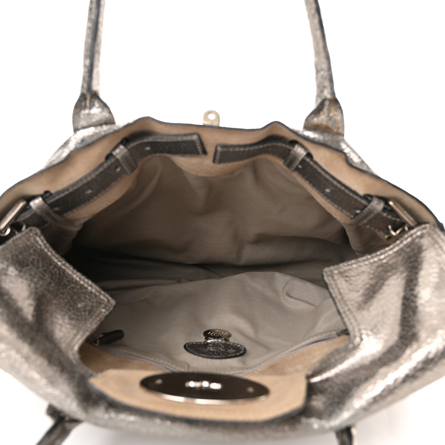 Mulberry Metallic Classic Grain Bayswater Silver 5 of 12