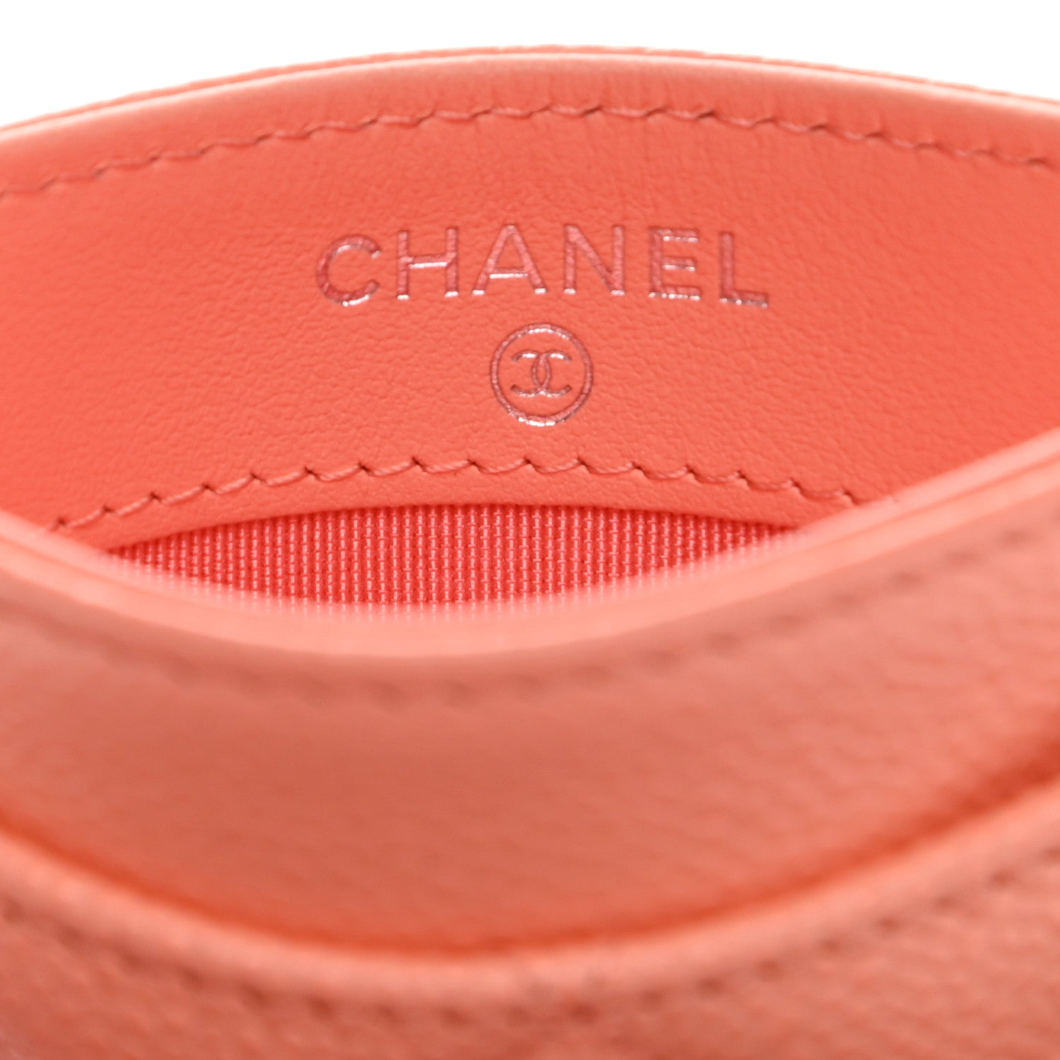 Chanel Caviar Quilted Card Holder Coral 4 of 8