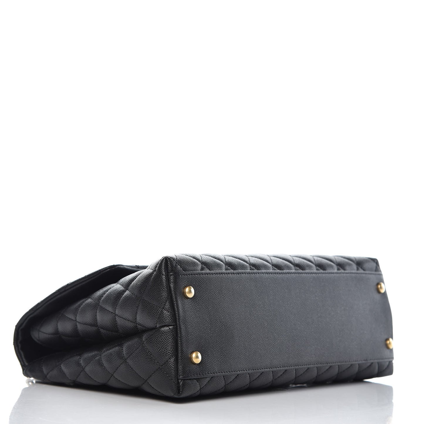 Caviar Quilted Medium Coco Handle Flap Black