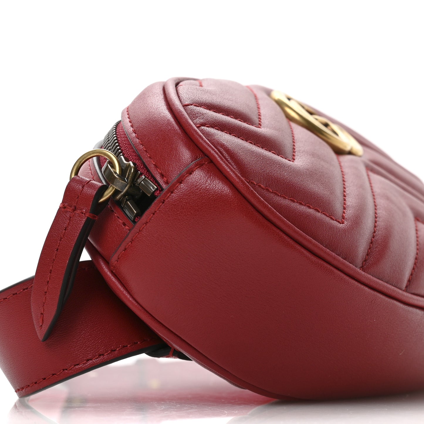 Calfskin Matelasse GG Marmont Belt Bag 85 34 Hibiscus Red