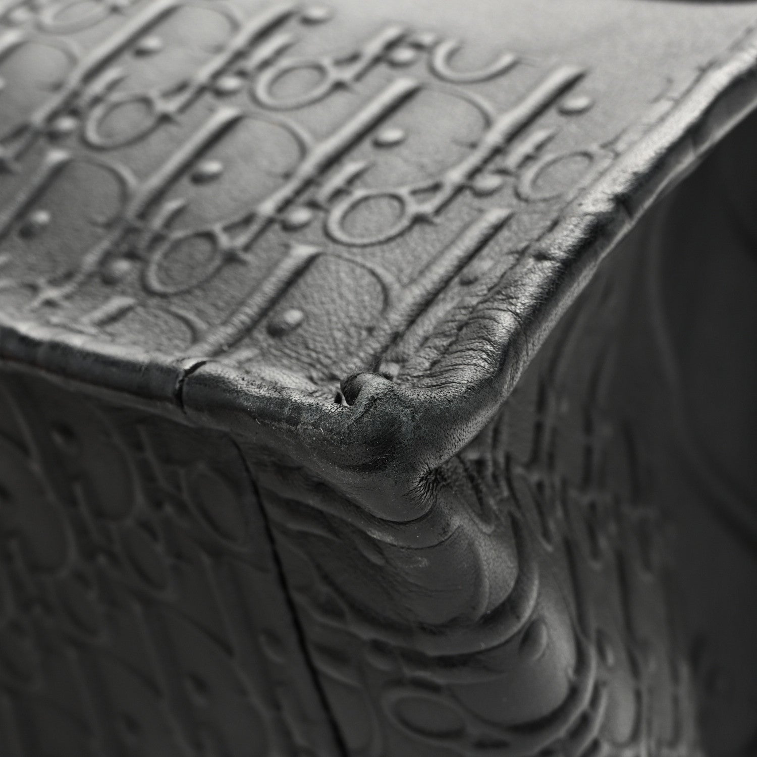 Christian Dior Oblique Calfskin Embossed Medium Book Tote Black 11 of 11
