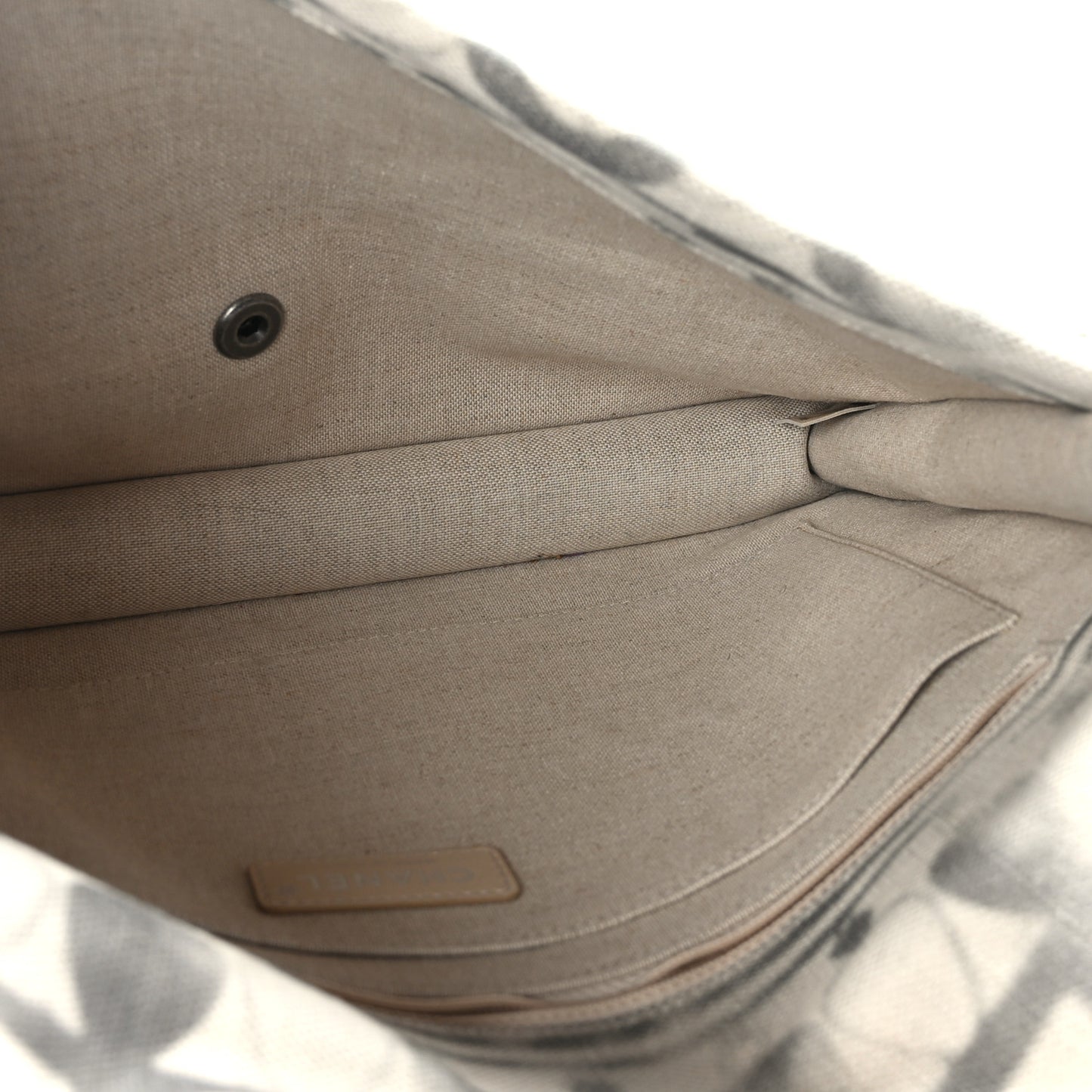 Canvas Iliad Flap Clutch Beige