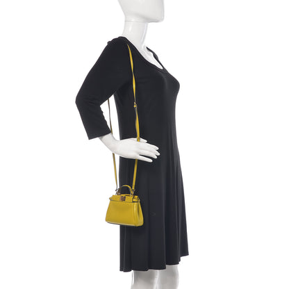 Fendi Shiny Nappa Micro Peekaboo Iconic Satchel Lime 2 of 12