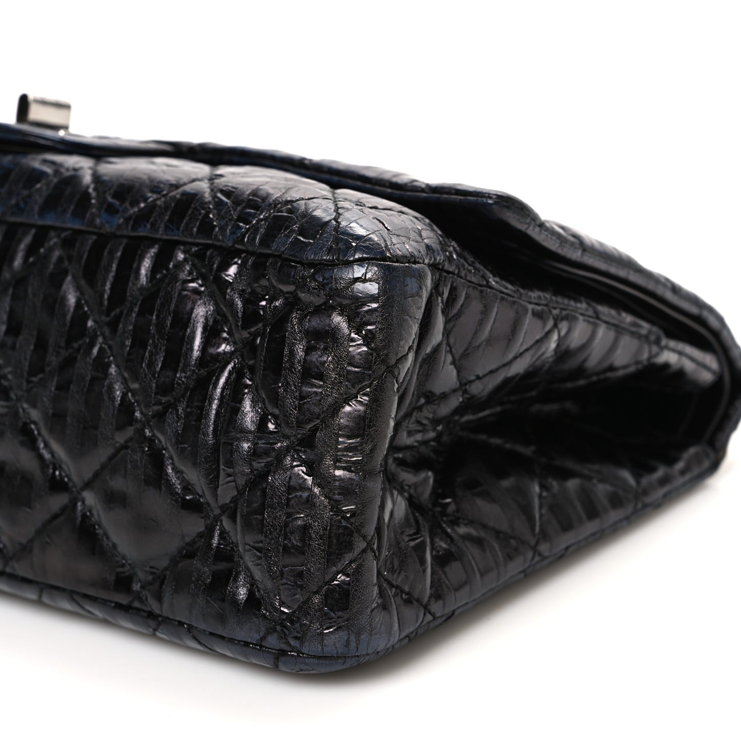 Metallic Calfskin Striped 2.55 Reissue 227 Flap Black