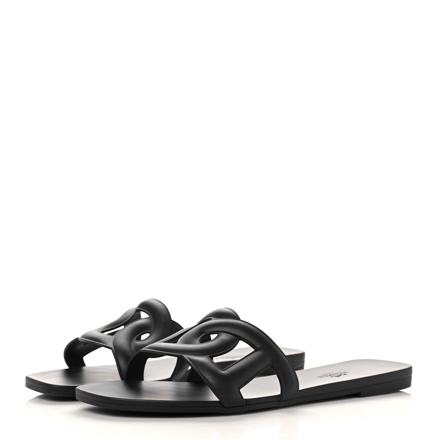 Hermes Rubber Aloha Sandals 41 Black 3 of 11