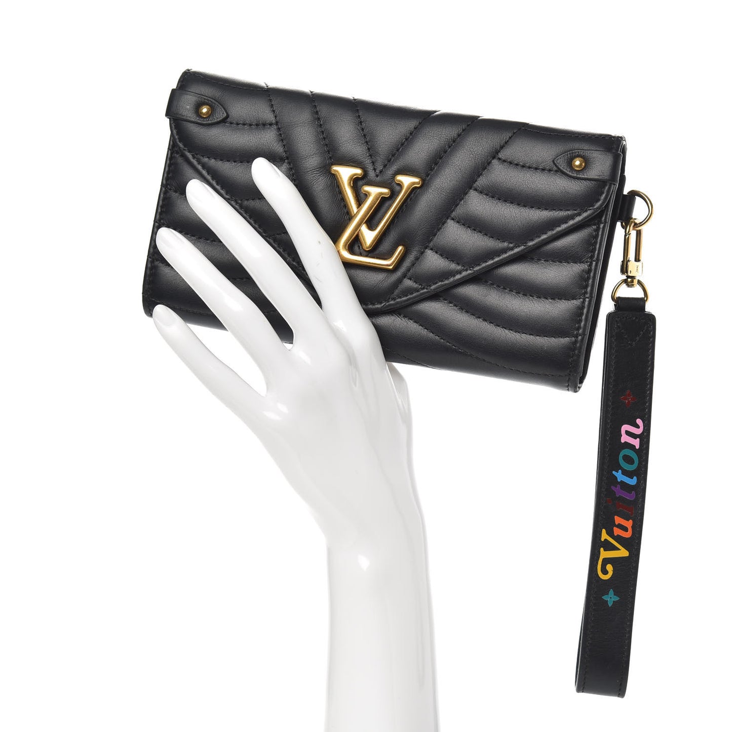 Calfskin New Wave Long Wallet Black