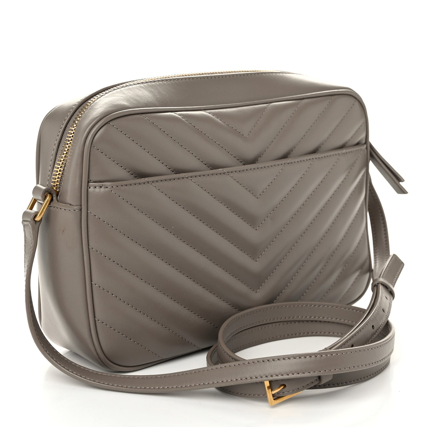 Calfskin Matelasse Monogram Lou Camera Bag Greyish Brown
