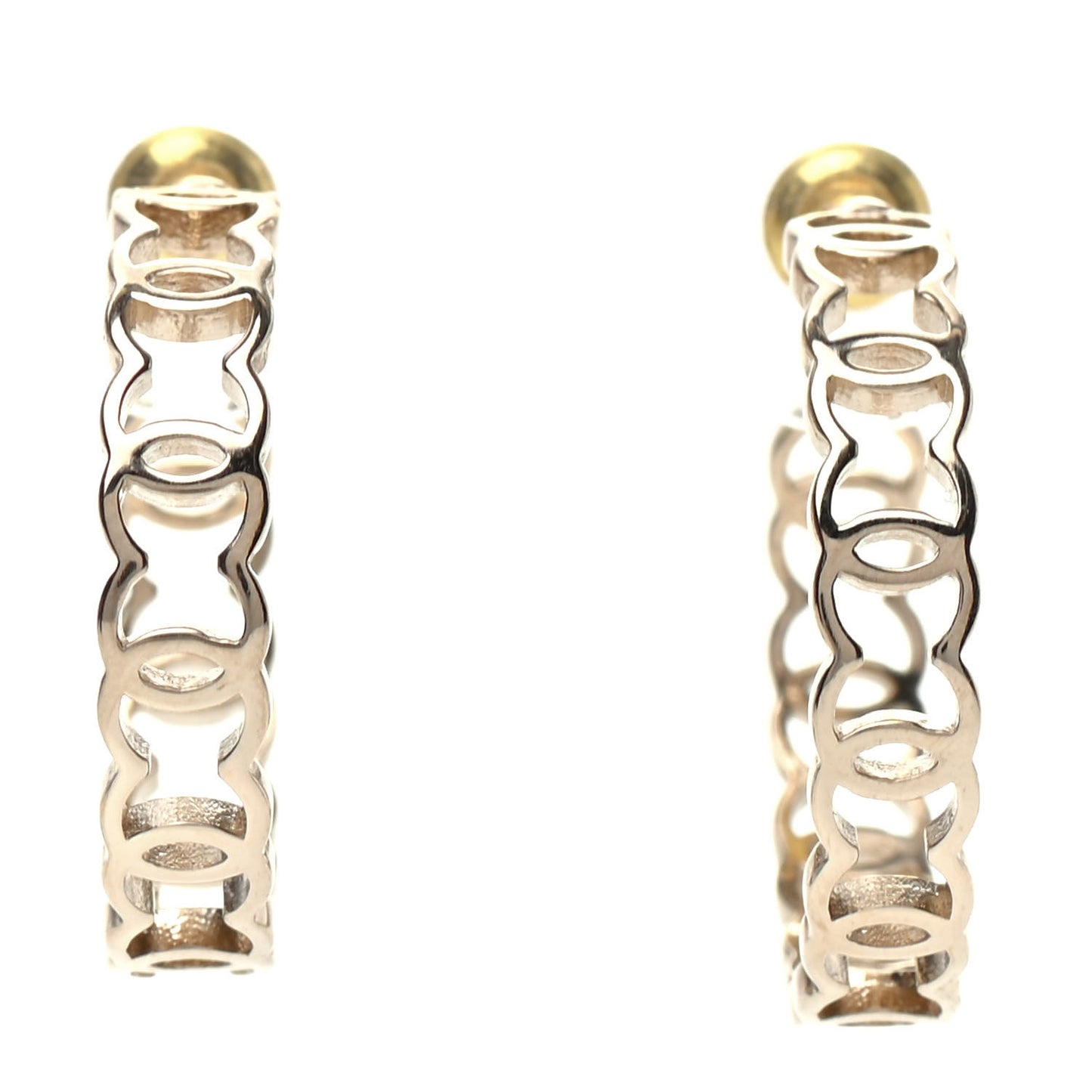 Metal CC Hoop Earrings Gold