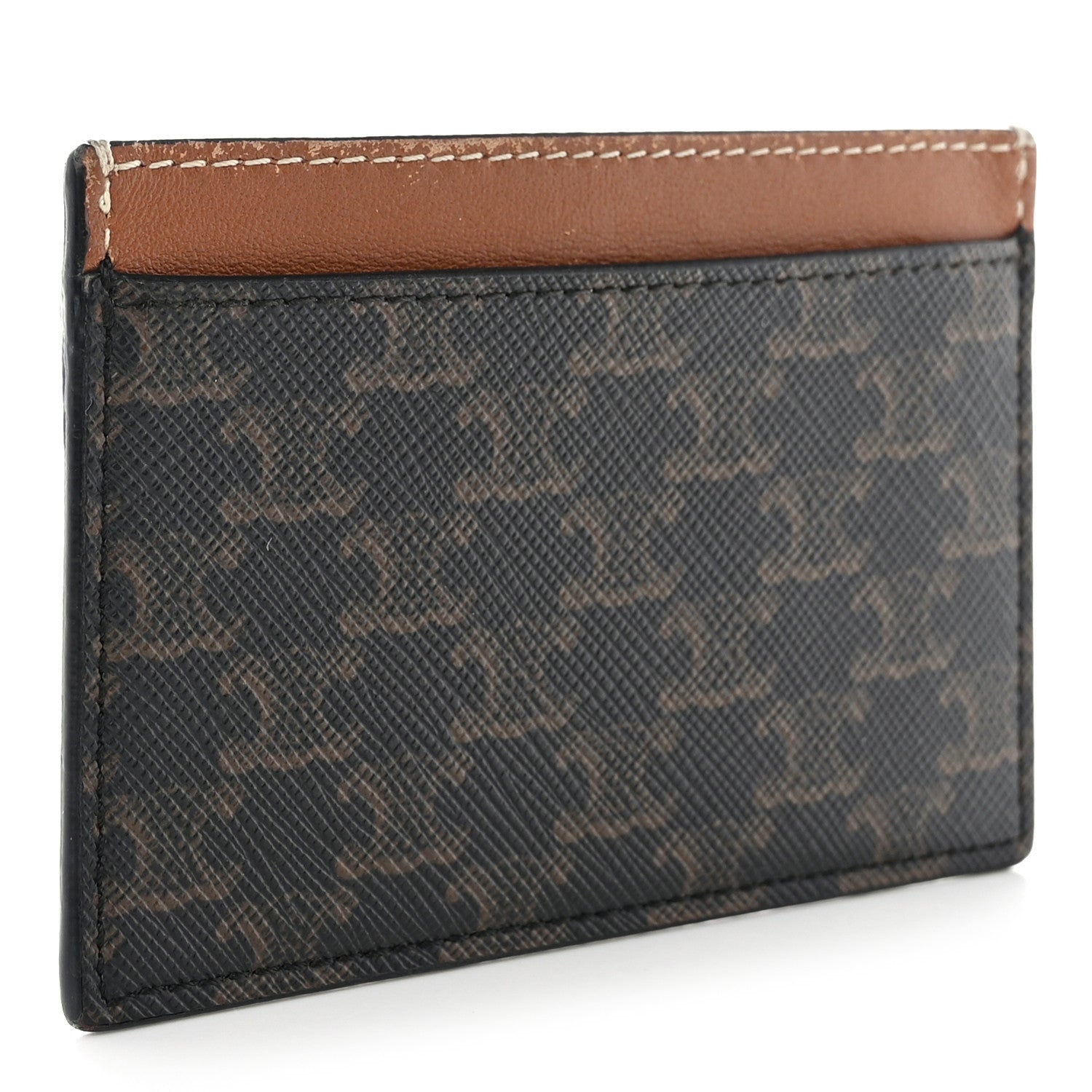 Celine Triomphe Canvas Card Holder Tan 4 of 11