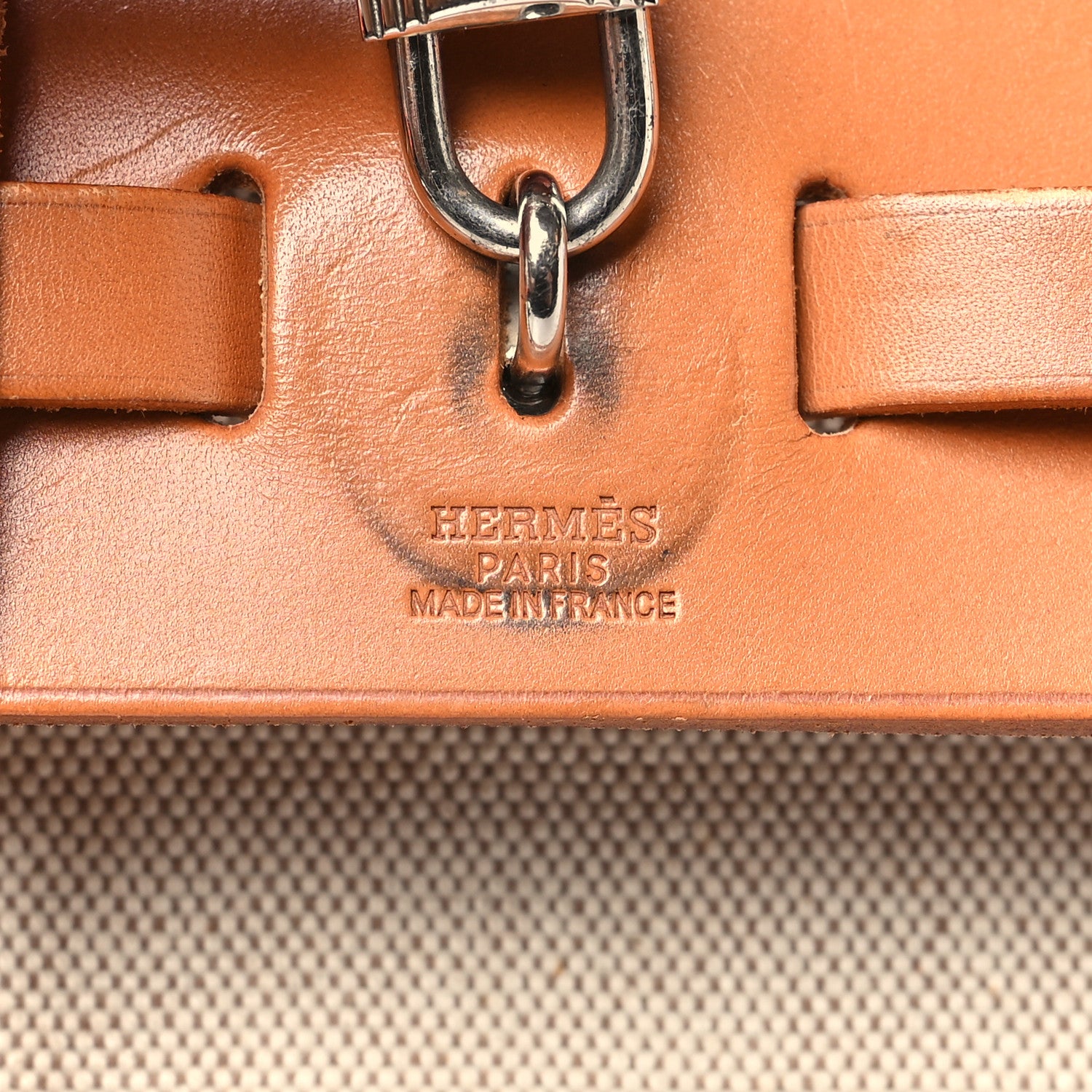 Hermes Toile Vache Calfskin Herbag PM 30 Black Natural 7 of 15