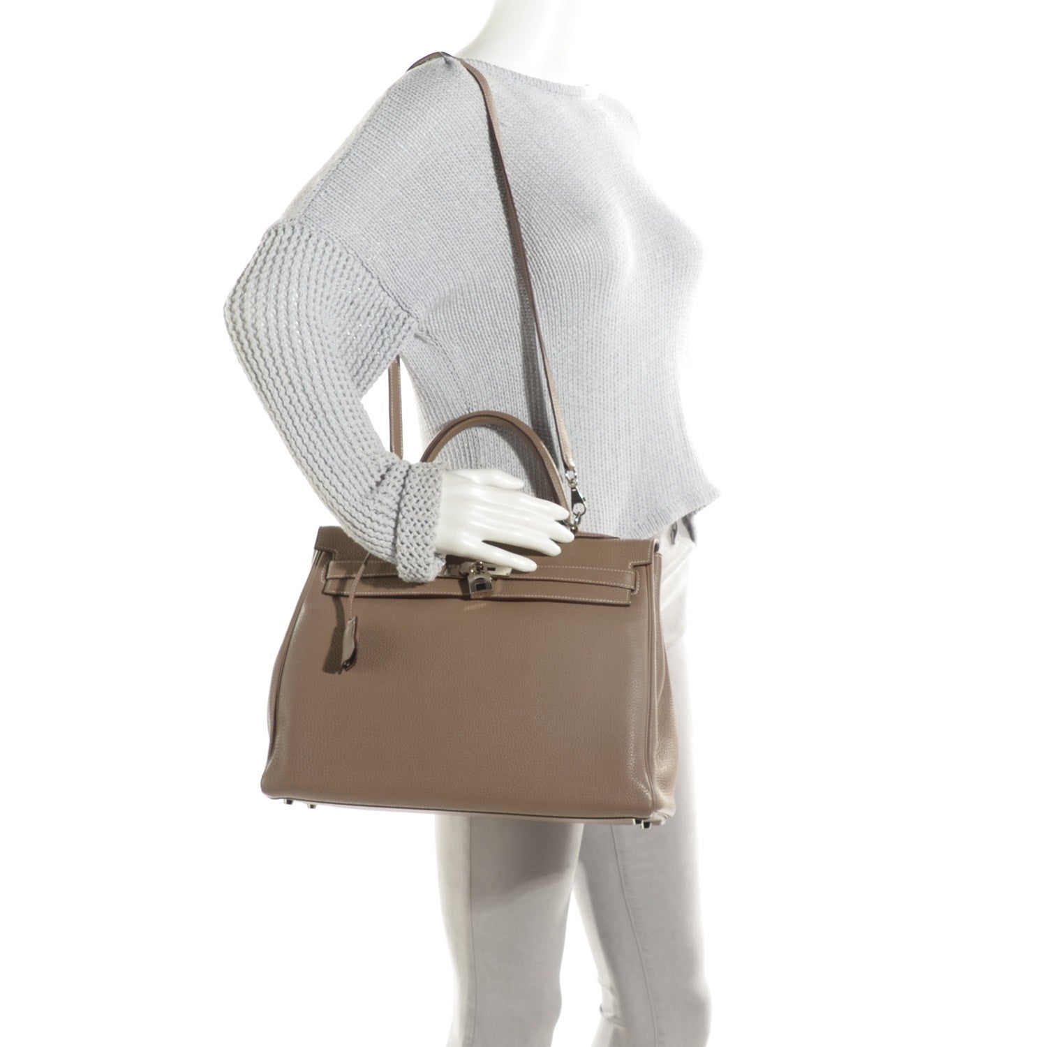 Hermes Taurillon Clemence Kelly Retourne 35 Etoupe 2 of 20