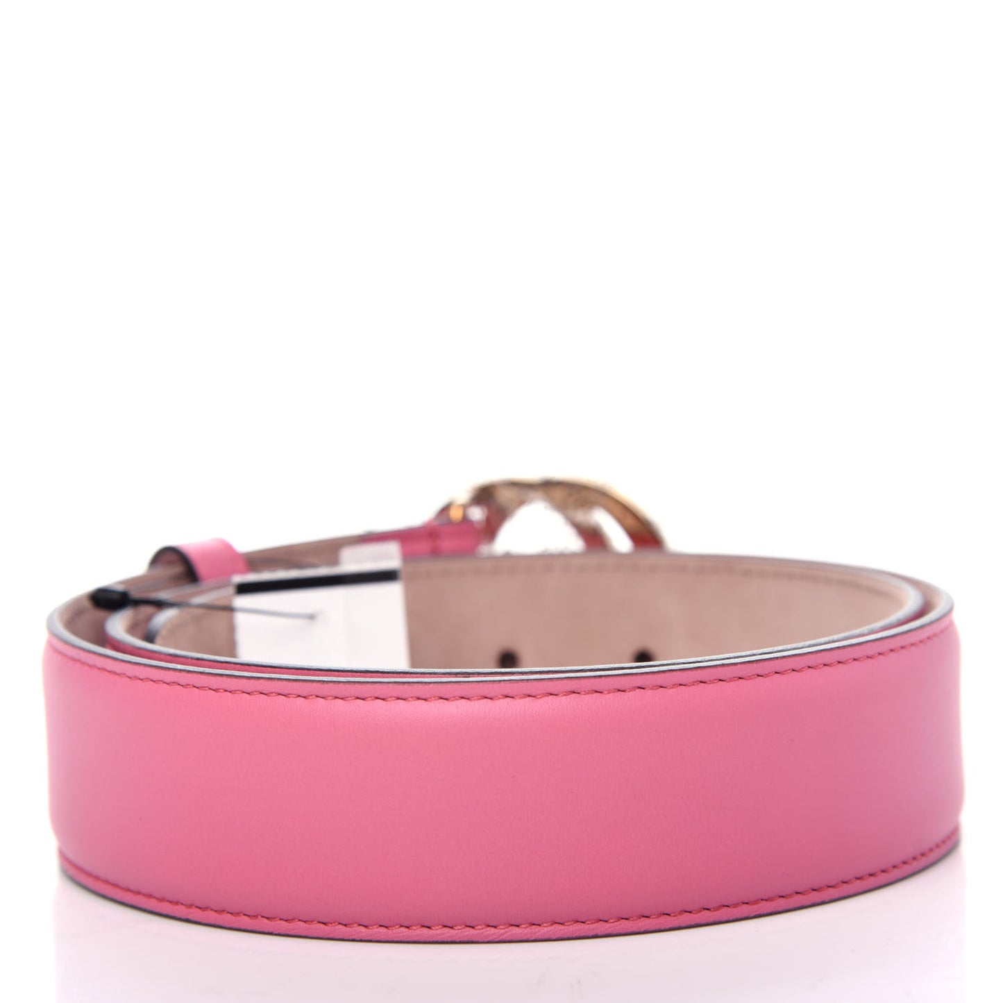 Moon Calfskin Interlocking G 37mm Belt 80 32 Glossy Pink