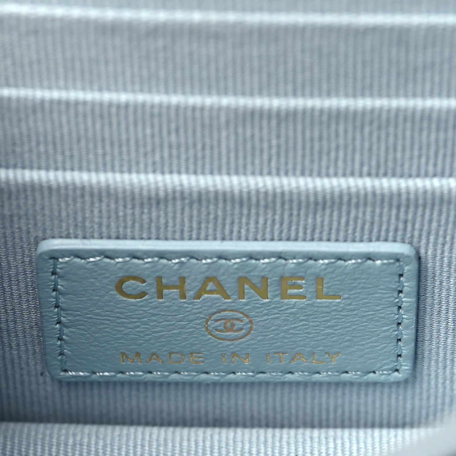 Chanel Lambskin Enamel Quilted Pending CC Clutch With Chain Light Blue 5 of 9